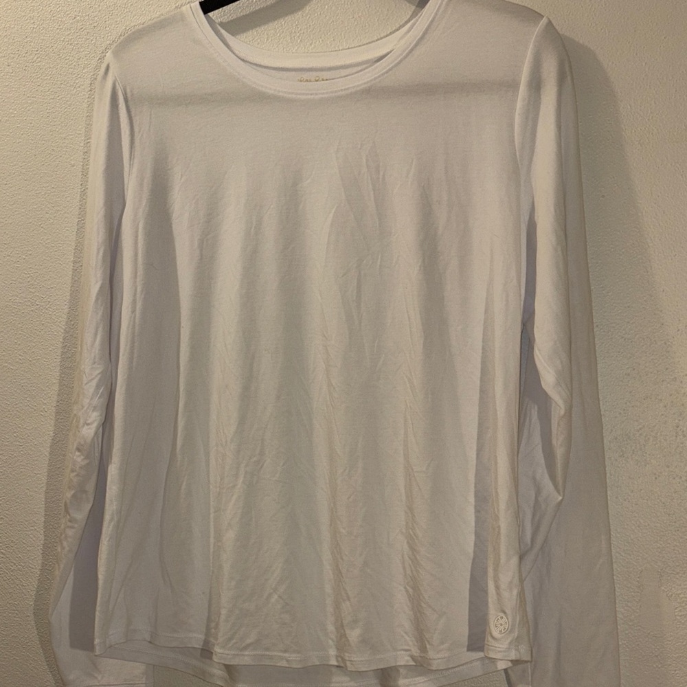 Lilly Pulitzer Luxletic size Large Classic White Long Sleeve Tee